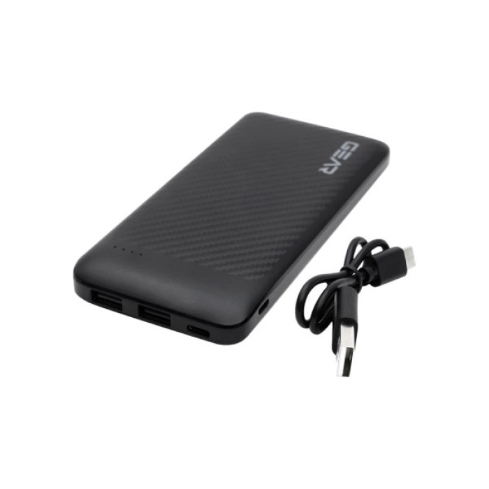 Батарея універсальна GEAR 10000mAh, 10W, USB-TypeC, 2*USB-A, Micro-USB, black (SL10)