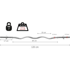 Гриф Toorx W-подібний 120 см 25 мм з гвинтовими замками (BCV-120) (931114)