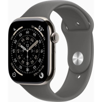 Смарт-годинник Apple Watch Series 11 GPS + Cellular 46mm Natural Titanium Case with Stone Grey Sport Band - M/L (MFCX4RK/A)