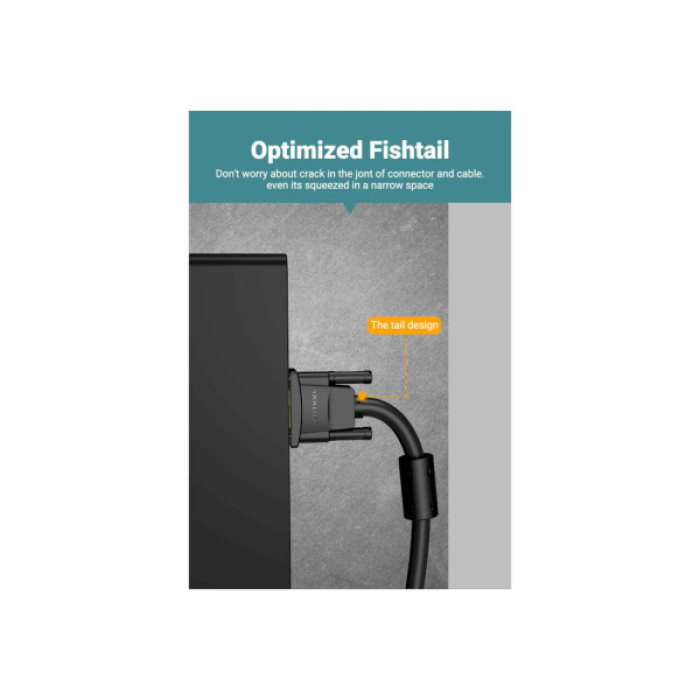 Кабель мультимедійний VGA M to VGA M 2.0m ferrite Vention (DAEBH)