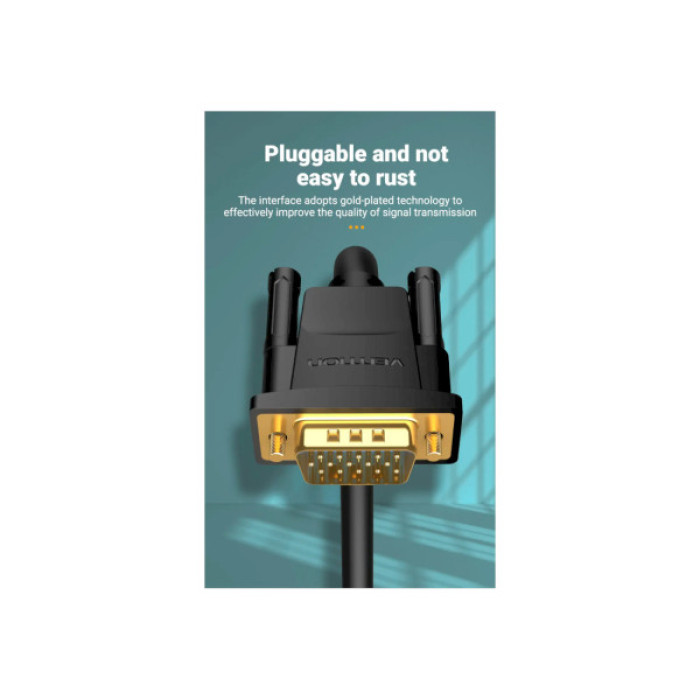 Кабель мультимедійний VGA M to VGA M 2.0m ferrite Vention (DAEBH)