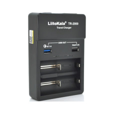 Зарядний пристрій для акумуляторів Liitokala 2 Slots, USB1/QC/3.0, USB2/2.4A, NiMHC(R14)/SC/AA/AAA/17670, Li-ion10440...26650 (Lii-TR2000)