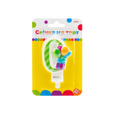 Свічка Maxi двостороння "0" із зображенням надувних кульок висотою 7,62 см (MX622069-0)