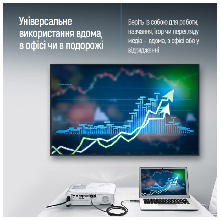 Кабель мультимедійний USB-C to HDMI M 2.0m 4K60Hz black ColorWay (CW-CBCHD077-BK)