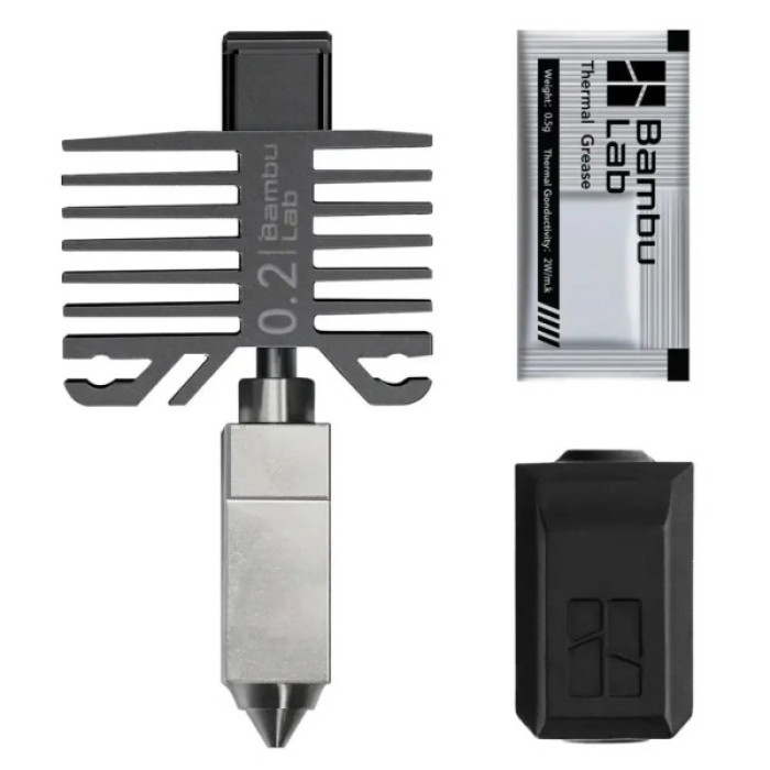 Хотенд (Сопло) Bambu Lab Hotend - X1C 0.2mm Stainless Steel Nozzle, X1/P1 Series (FAH004-N-1)