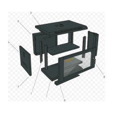 Шафа настінна GEAR 12U 19" 600x450x650 мм, + полка 19", black (GWMSN-12U-600-450)