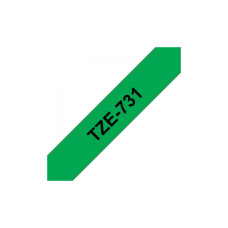 Стрічка для принтера етикеток UKRMARK B-T731P-BK/GR, сумісна з TZE731. Розміри стрічки: 12 мм х 8 м. black on зелений (900600)