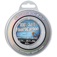 Флюорокарбон Savage Gear Soft Fluorocarbon 20m 0.74mm 28.7kg Clear (1854.22.36)