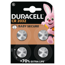 Батарейка CR 2032 спеціальна літієва типу таблетка 2032 3V, 4 шт. в упаковці Duracell (5007662/5010951/5014799)