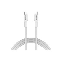 Дата кабель USB-C to USB-C 1.0m OnWire 60CL C-C 60W COLOR Braided 1m White Canyon (CND-CCAP60AB10W)
