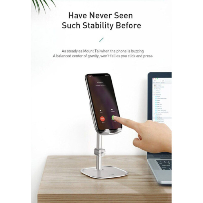 Підставка до планшета та телефона Literary youth desktop bracket Silver Baseus (SUWY-0S)