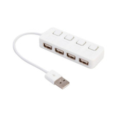 Концентратор Voltronic USB 2.0 to 4xUSB with LED buttons white (YT-H4L-W)