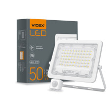 Прожектор Videx LED 50W 5000K з датчиком руху (VL-F2e505W-S)