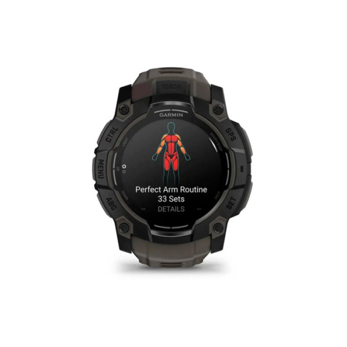Смарт-годинник Garmin Instinct 3, 50mm, AMOLED, Black Bezel with Charcoal Band, GPS смарт-годинник (010-03020-00)
