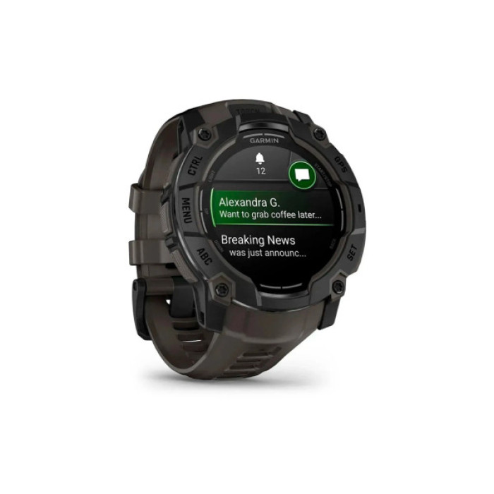 Смарт-годинник Garmin Instinct 3, 50mm, AMOLED, Black Bezel with Charcoal Band, GPS смарт-годинник (010-03020-00)