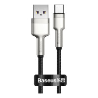 Дата кабель USB 3.1 AM to USB-C 0.25m 6.0A 66W Cafule Series Metal Black Baseus (CAKF000001)