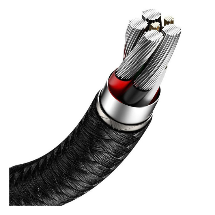 Дата кабель USB 3.1 AM to USB-C 0.25m 6.0A 66W Cafule Series Metal Black Baseus (CAKF000001)