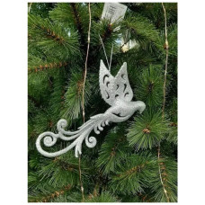 Ялинкова іграшка House Of Seasons Пташка срібна 9 х 2 х 16 см (8718861799439)