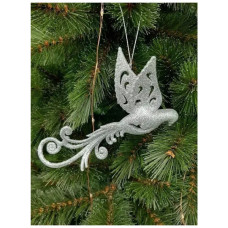 Ялинкова іграшка House Of Seasons Пташка срібна 9 х 2 х 16 см (8718861799439)