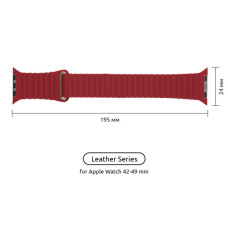 Ремінець до смарт-годинника Armorstandart Leather Loop для Apple Watch 49/46/45/44/42 (Series 1-3) Red (ARM45824)