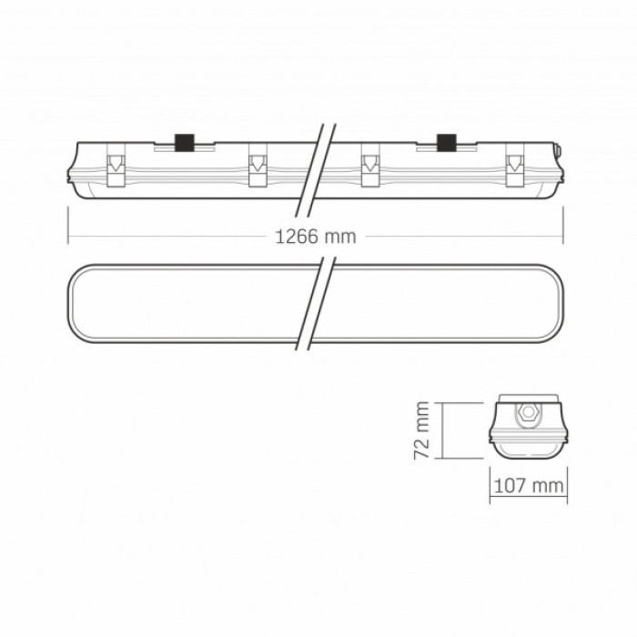 Світильник Videx IP65 2хТ8 VIDEX 1,2М 220V (VL-BNW-T8122G)