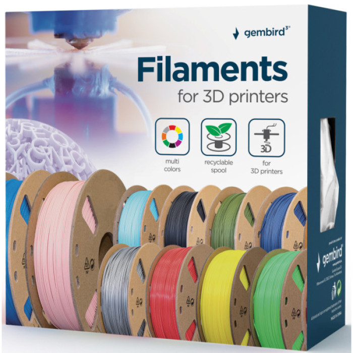 Пластик для 3D-принтера Gembird PETG, 1.75 мм, yellow, 1 кг (3DP-PETG1.75-01-Y)