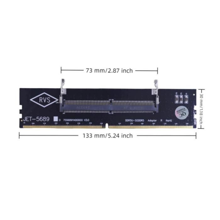 Конвертор Dynamode DDR5 Laptop SO-DIMM to Desktop DIMM RAM Memory (DM-DDR5-DIMM-Converter)