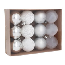 Ялинкова іграшка Chomik кульки компл. 12 шт, 5см, мікс срібні (5900779849693_2)