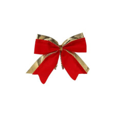 Прикраса декоративна Chomik бант текстиль 6 см, 10 шт, червоно-золоті (5900779877894)