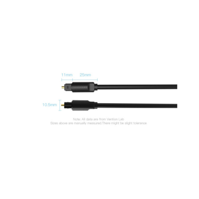 Кабель мультимедійний Optical Toslink 1.5m black Vention (BAEBG)