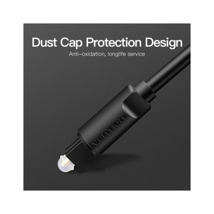 Кабель мультимедійний Optical Toslink 1.5m black Vention (BAEBG)