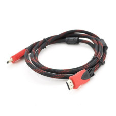 Кабель мультимедійний HDMI M to HDMI M 5.0m V1.4 black/red Merlion (YT-HDMI(M)/(M)NY/RD-5.0m)