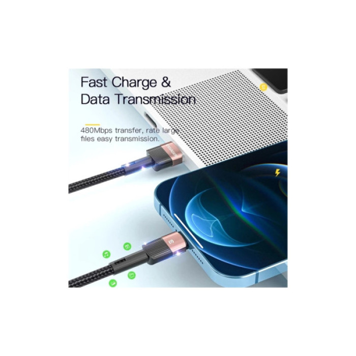 Дата кабель USB 2.0 AM to Lightning 1.0m 2.4A black Essager (EXCL-XC01)