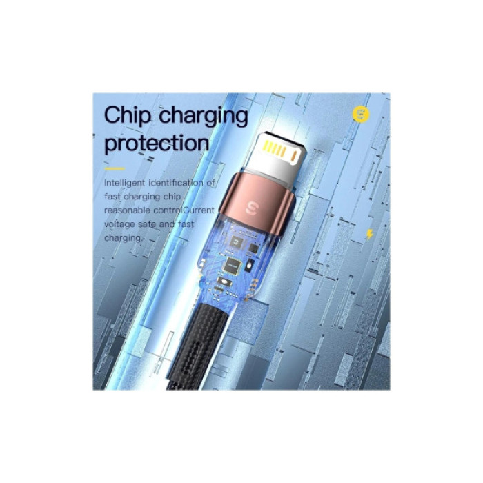 Дата кабель USB 2.0 AM to Lightning 1.0m 2.4A black Essager (EXCL-XC01)