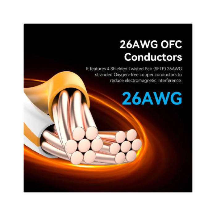 Патч-корд 1м, S/FTP cat 8 RJ-45 black Vention (IKKBF)