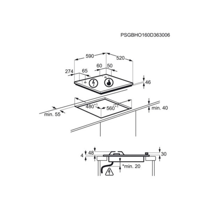 Варочна поверхня Electrolux GPE 363 RBK (GPE363RBK)