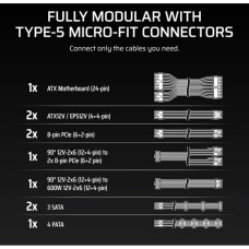 Блок живлення Corsair 750W RM750x Shift ATX 3.1 (CP-9020298-EU)
