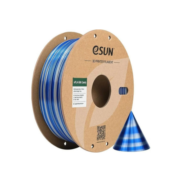 Пластик для 3D-принтера eSUN ePLA-SILK Candy 1,75mm 1kg SILVER BLUE (EPLA-SILK CANDY175SU1)
