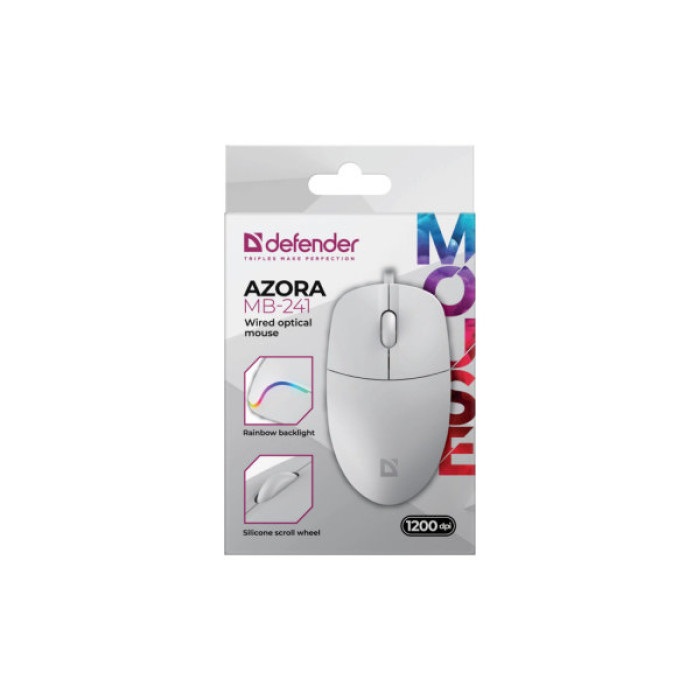Мишка Defender Azora MB-241 LED USB White (52242)