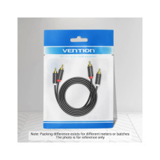 Кабель мультимедійний 2xRCA M to 2xRCA M 1.5m black Vention (BCMBG)