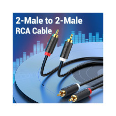 Кабель мультимедійний 2xRCA M to 2xRCA M 1.5m black Vention (BCMBG)