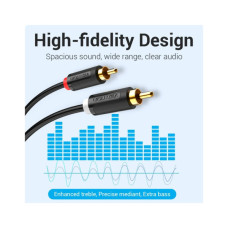 Кабель мультимедійний 2xRCA M to 2xRCA M 1.5m black Vention (BCMBG)