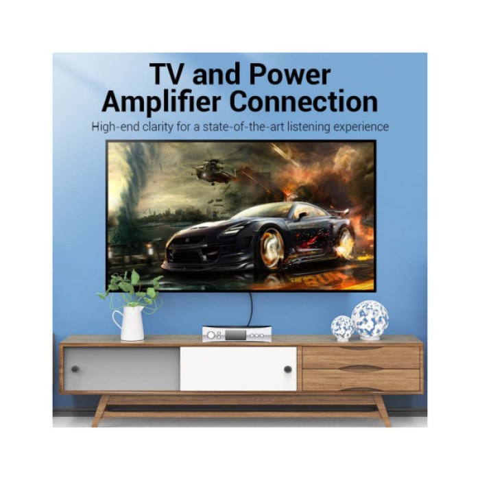 Кабель мультимедійний 2xRCA M to 2xRCA M 1.5m black Vention (BCMBG)