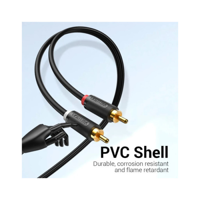 Кабель мультимедійний 2xRCA M to 2xRCA M 1.5m black Vention (BCMBG)