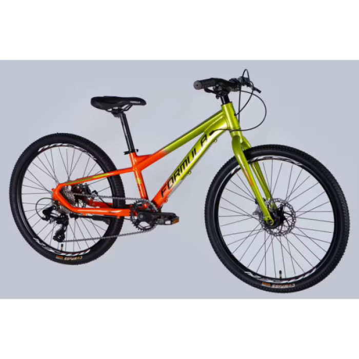 Велосипед Formula 24" F-1 DD рама-11" AL 2026 зелено-помаранчевий (OPS-FR-24-451)
