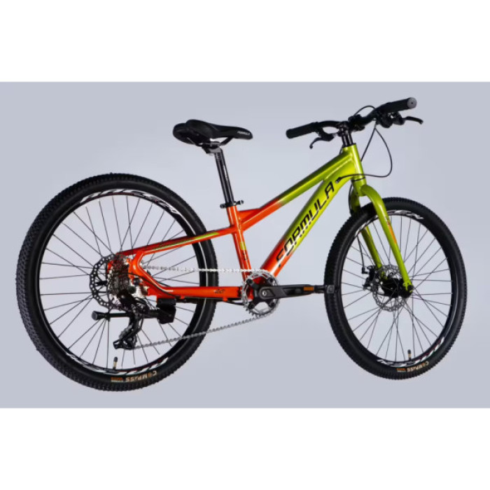 Велосипед Formula 24" F-1 DD рама-11" AL 2026 зелено-помаранчевий (OPS-FR-24-451)