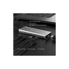 Концентратор J5create USB-C 7-in-1 USB 3.2 + USB-C PD + HDMI 4K + DisplayPort + SD/TF gray (JCD401-N)