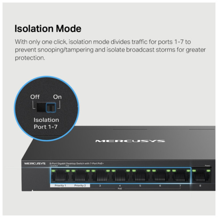 Комутатор мережевий Mercusys MS108GP