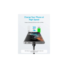 Дата кабель USB-C to USB-C 1.8m nylon 322 black Anker (A81F6G11)