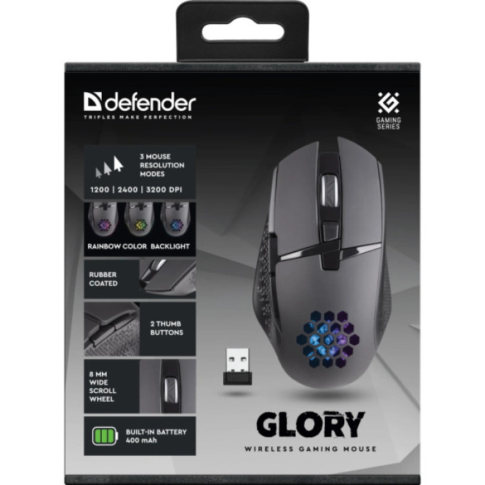 Мишка Defender Glory GM-514 LED Wireless Black (52514)